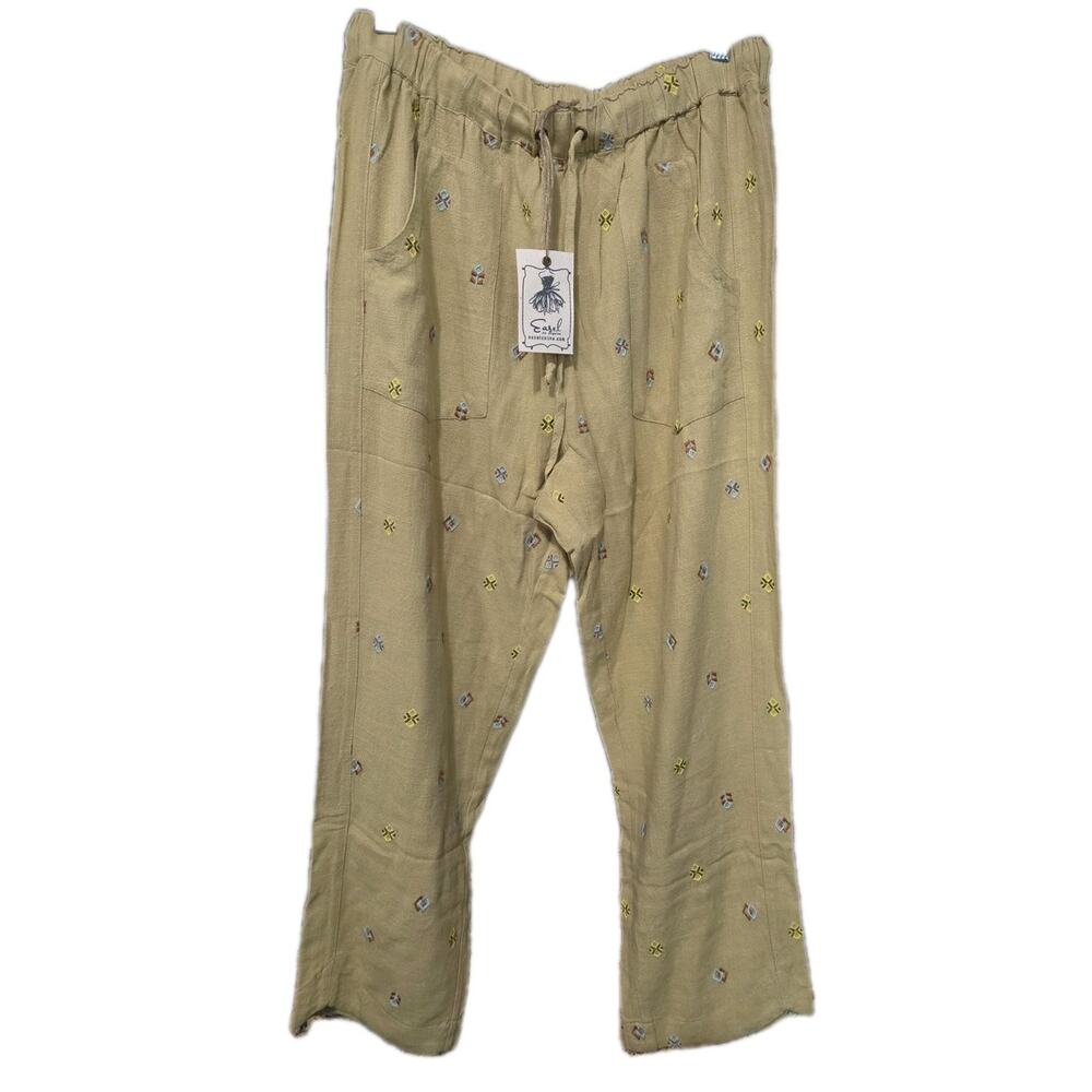 Easel Los Angeles Embroidered Drawstring Pants - Picture 2 of 13
